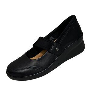 Clarks™ Suttyn May Black Leather Mary jane Wedge‎ Size 9.5 M New